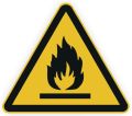 Aufkleber Warnung vor feuergef. Stoffen